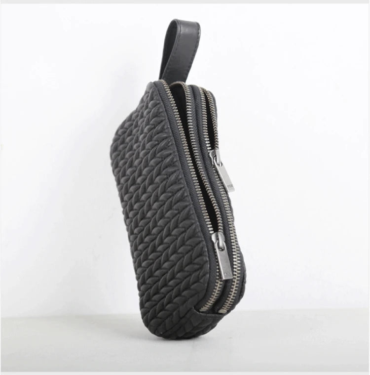 New Fashion Clutch Bag Genuine Leather Luxury Double Zipper Long Wallet Casual Cell Phone Purses Sheepskin Unisex Hand Bags