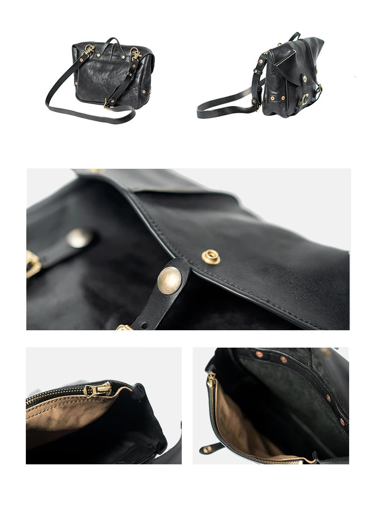 Fashion vintage organizer designer handmade luxury genuine leather men's messenger bag casual work cow leather shoulder bag