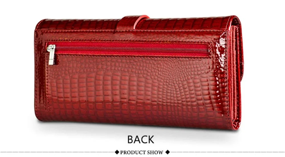 Genuine	Leather Purses for Women Long Handbags RFID	Credit Card Holder Wallets Luxury Designer Cardholder Bag Women's Wallet