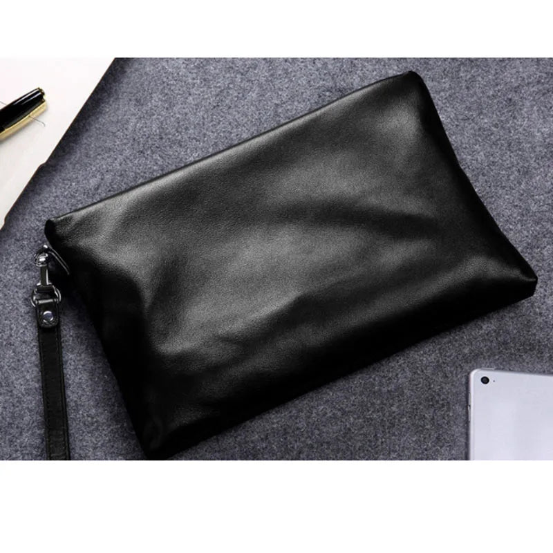 2025 New Men's Genuine Leather Handbag, Casual Leather Business Underarm Bag, Luxury Design, Mobile Report