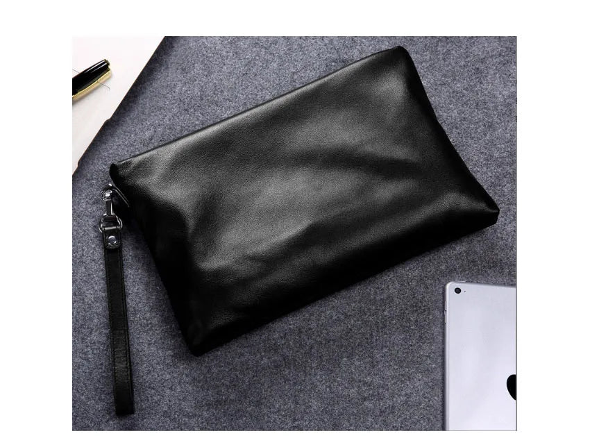 2025 New Men's Genuine Leather Handbag, Casual Leather Business Underarm Bag, Luxury Design, Mobile Report
