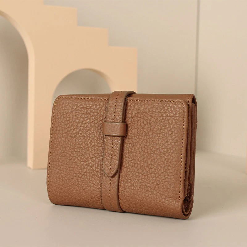 Women's	Wallets Luxury	Designer Genuine Leather Purses for Women Card Holder Wallet with Zipper Coin Pocket Short Billfold
