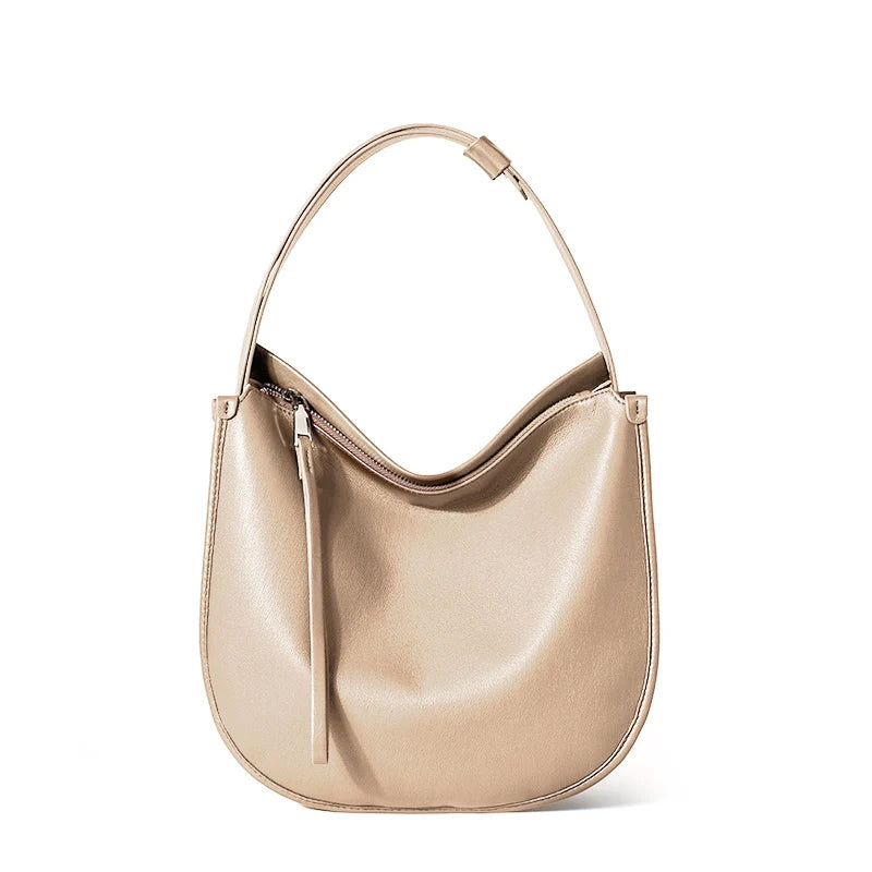 Zency Minimalist luxury Designer Bag Women Messenger Bag Genuine Leather Shoulder Handbags Large Capacity Tote Bag HoboFor Work