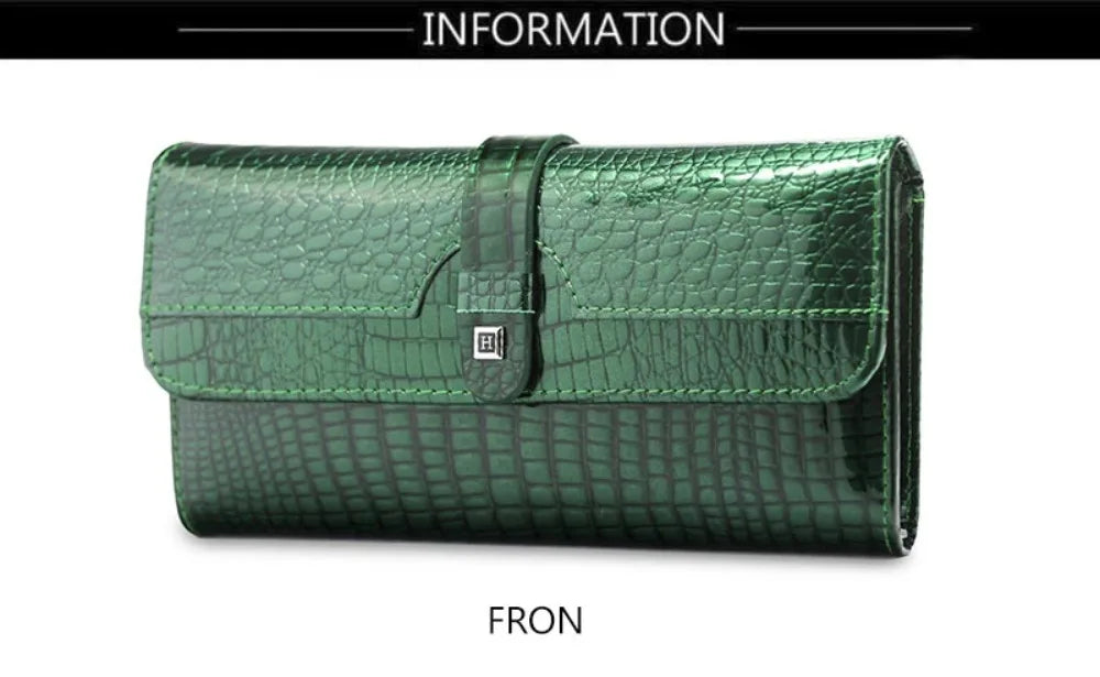 Genuine	Leather Purses for Women Long Handbags RFID	Credit Card Holder Wallets Luxury Designer Cardholder Bag Women's Wallet
