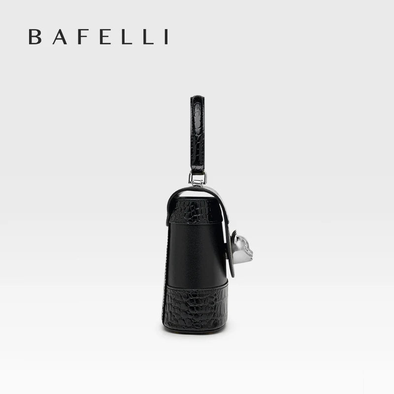 BAFELLI HANDBAG 2025 WOMEN'S NEW CROSSBODY LEATHER PURSE EVENING BAG CROCODILE GRAIN DESIGNER BUCKET CAT LUXURY BRAND FASHION