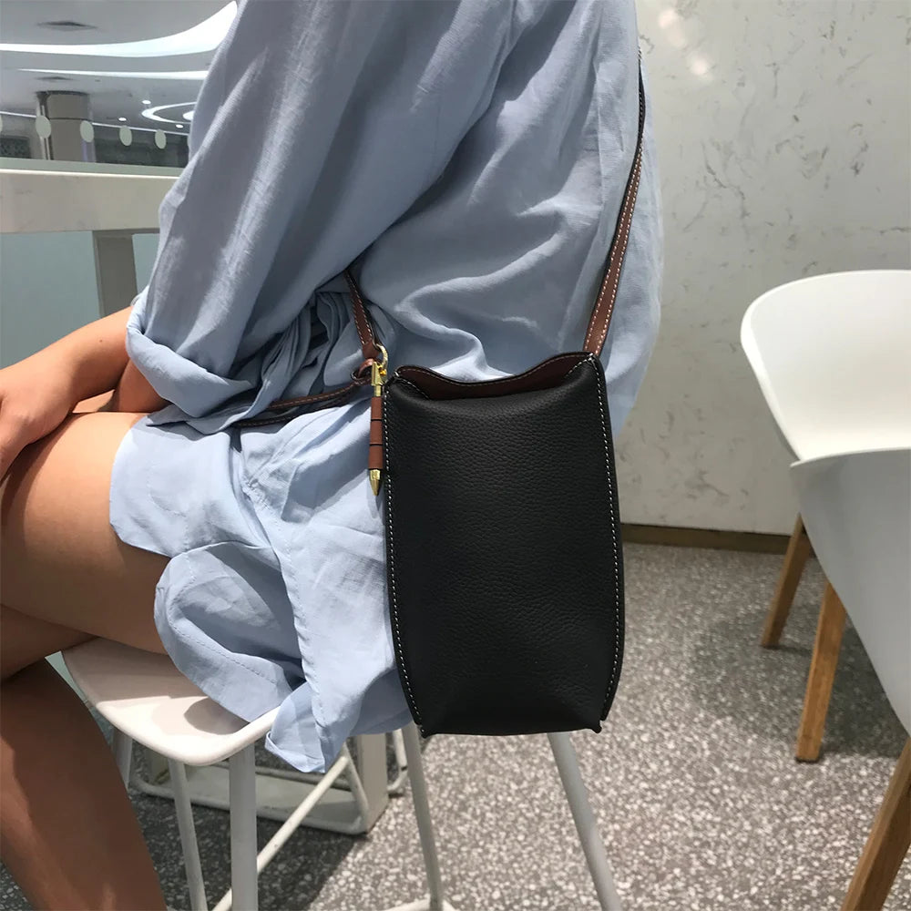 Genuine Leather  Purses and Handbags Luxury Designer  Crossbody Bags for Women Mobile Phone