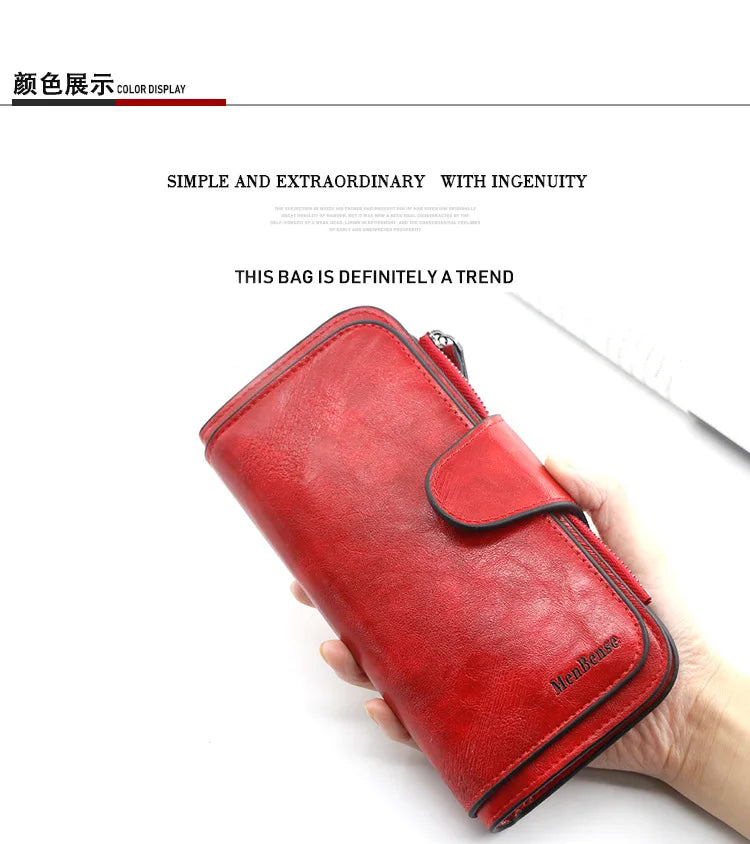 Women's Wallet Made of Leather Wallets Three Fold VINTAGE Womens Purses Mobile Phone Purse Female Coin Purse Carteira Feminina