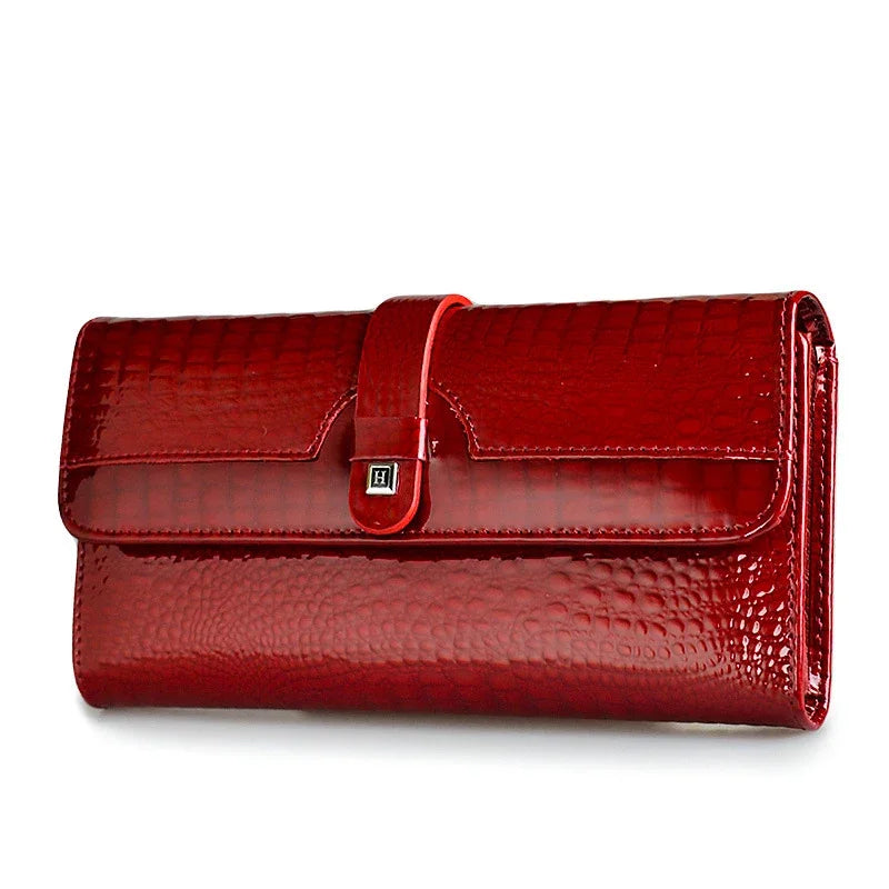 Genuine	Leather Purses for Women Long Handbags RFID	Credit Card Holder Wallets Luxury Designer Cardholder Bag Women's Wallet