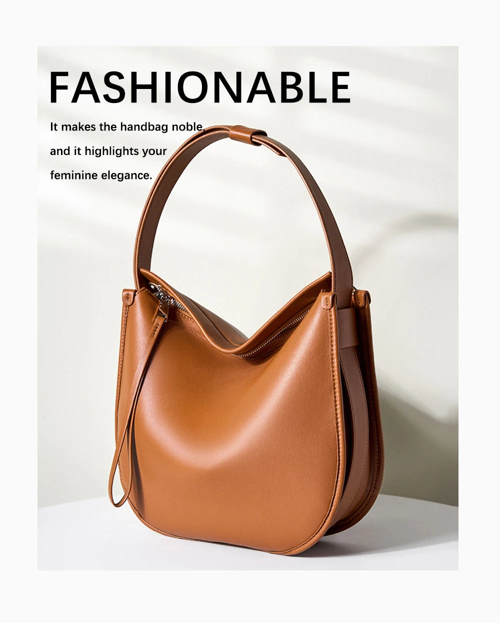 Zency Minimalist luxury Designer Bag Women Messenger Bag Genuine Leather Shoulder Handbags Large Capacity Tote Bag HoboFor Work