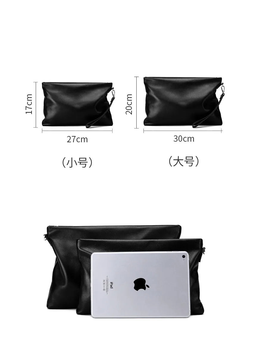2025 New Men's Genuine Leather Handbag, Casual Leather Business Underarm Bag, Luxury Design, Mobile Report
