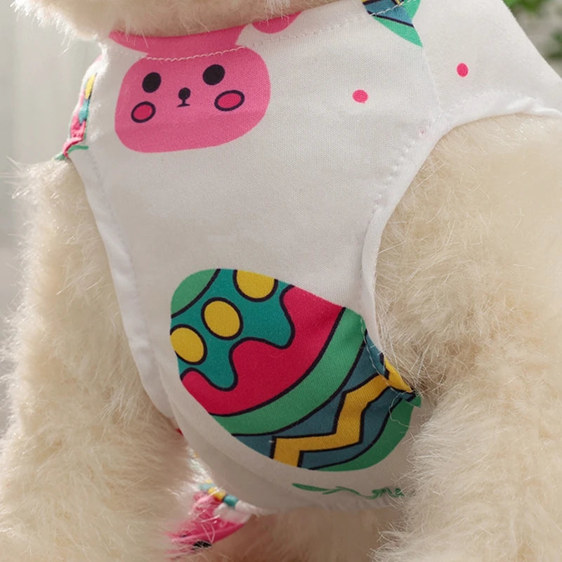 Dog Princess Dress Cute Rabbit Printed Dresses for Small Medium Dogs  Cats Easter Pet Skirt Puppy Chihuahua Teddy Clothes