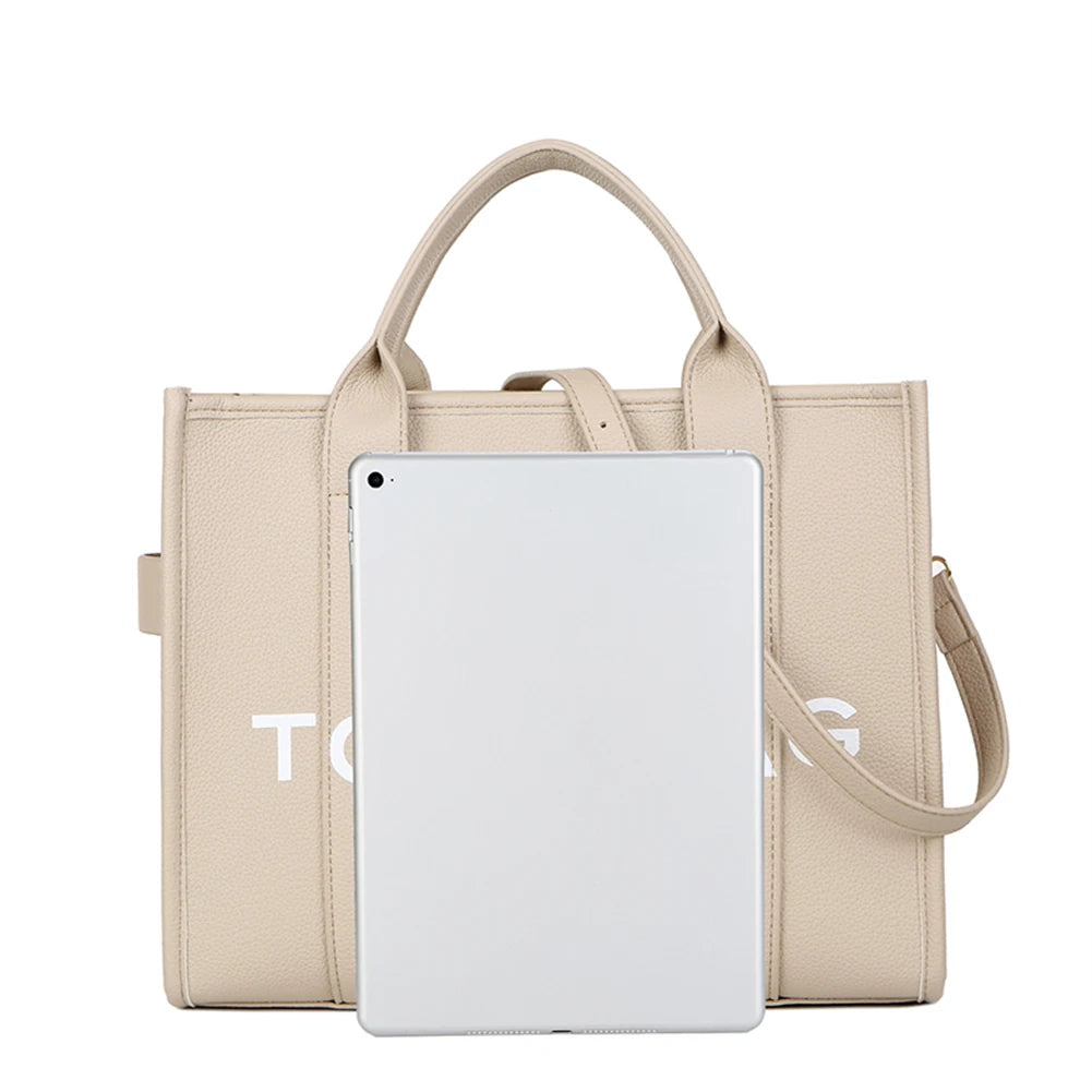 Women Luxury Designer Handbag Simple PU Shoulder Purse Fashion Messenger Bag Large Capacity for Outdoor Travel Work Shopping