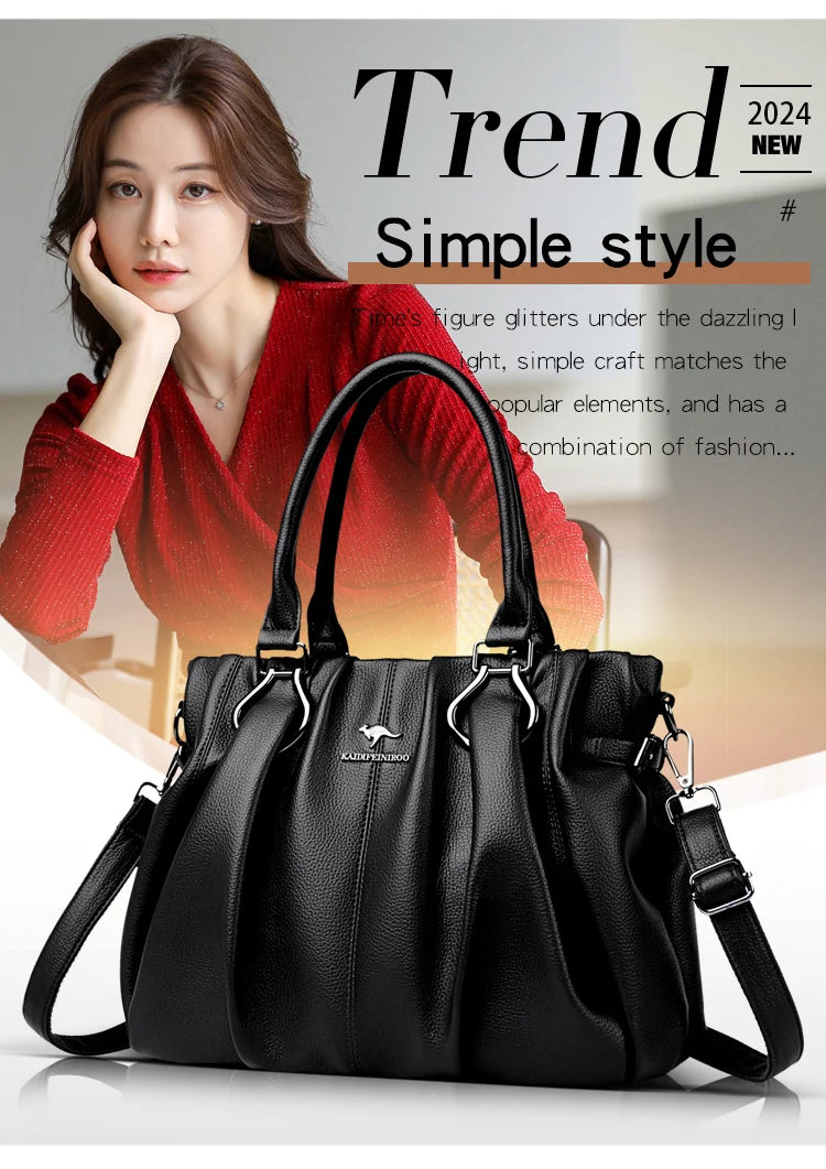 Genuine Casual Tote Bag Luxury Handbags For Women Designer Purses and Handbag High Quality Soft Leather Commuting Hand Bags