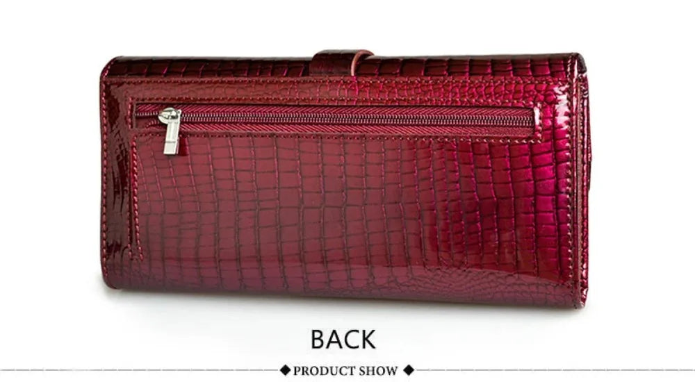 Genuine	Leather Purses for Women Long Handbags RFID	Credit Card Holder Wallets Luxury Designer Cardholder Bag Women's Wallet
