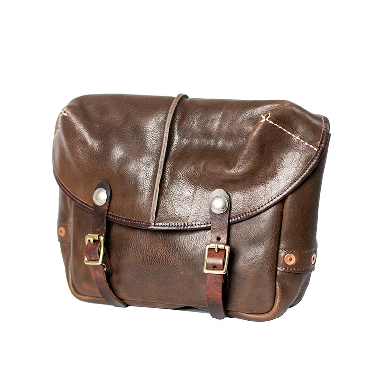 Fashion vintage organizer designer handmade luxury genuine leather men's messenger bag casual work cow leather shoulder bag