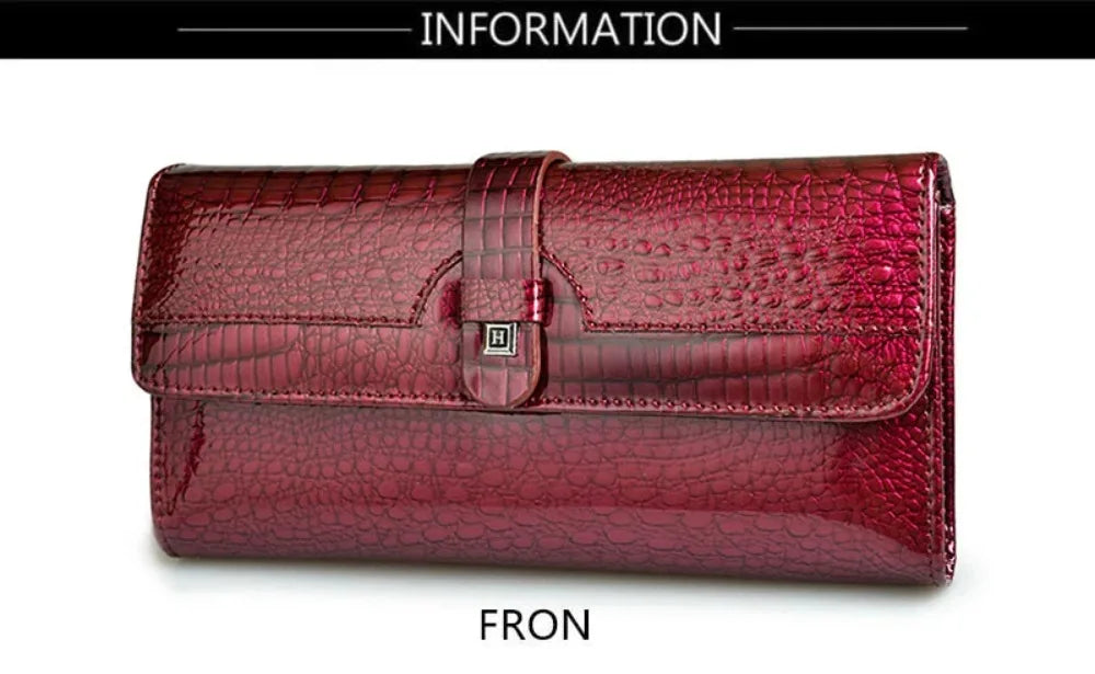 Genuine	Leather Purses for Women Long Handbags RFID	Credit Card Holder Wallets Luxury Designer Cardholder Bag Women's Wallet