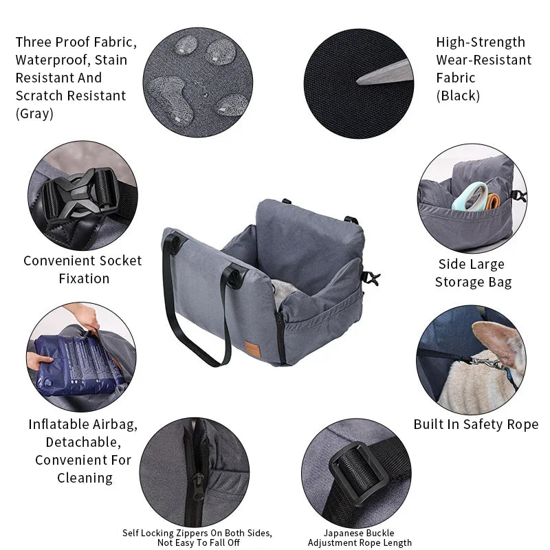 Dog Car Seat Bed Portable Dog Carrier Bag Nonslip Pet Dogs Car Seat Cover Waterproof Cat Basket Dog Car Seats Hammock perros