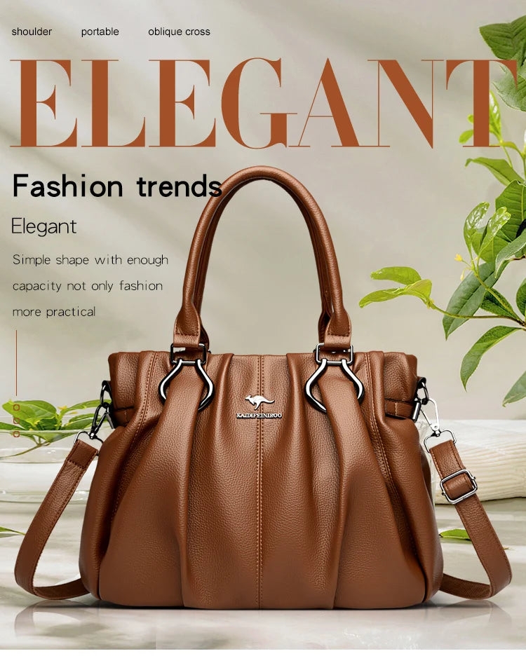 Genuine Casual Tote Bag Luxury Handbags For Women Designer Purses and Handbag High Quality Soft Leather Commuting Hand Bags