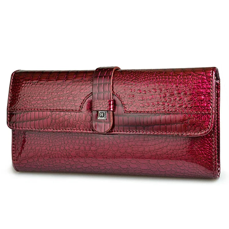 Genuine	Leather Purses for Women Long Handbags RFID	Credit Card Holder Wallets Luxury Designer Cardholder Bag Women's Wallet