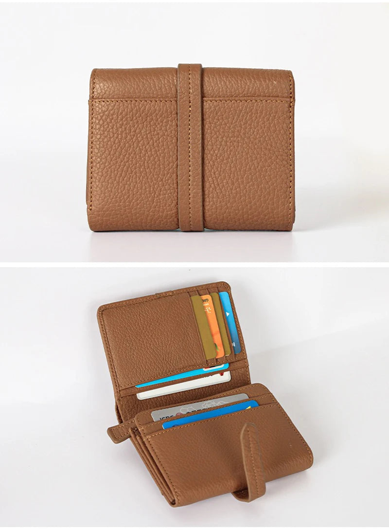 Women's	Wallets Luxury	Designer Genuine Leather Purses for Women Card Holder Wallet with Zipper Coin Pocket Short Billfold