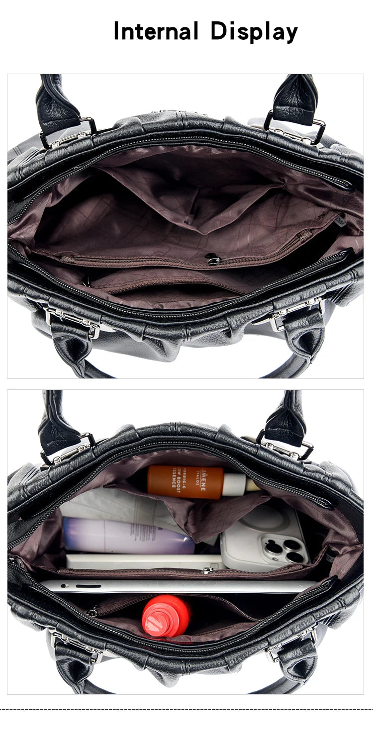 Genuine Casual Tote Bag Luxury Handbags For Women Designer Purses and Handbag High Quality Soft Leather Commuting Hand Bags