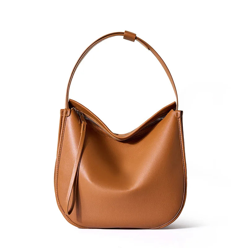 Zency Minimalist luxury Designer Bag Women Messenger Bag Genuine Leather Shoulder Handbags Large Capacity Tote Bag HoboFor Work