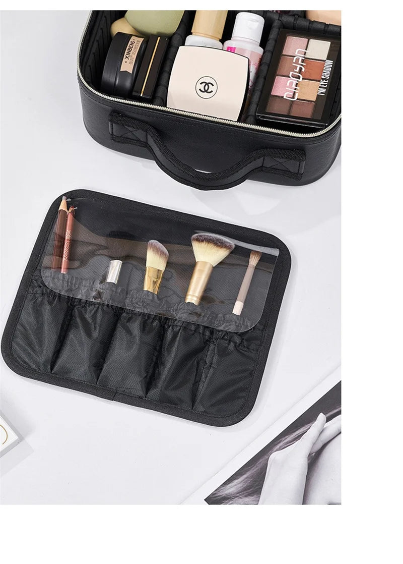 LED Cosmetic Case with Lights and Mirror Cosmetic Bag Large Capacity Premium Feeling Cosmetic Bag Luxury makeup bag