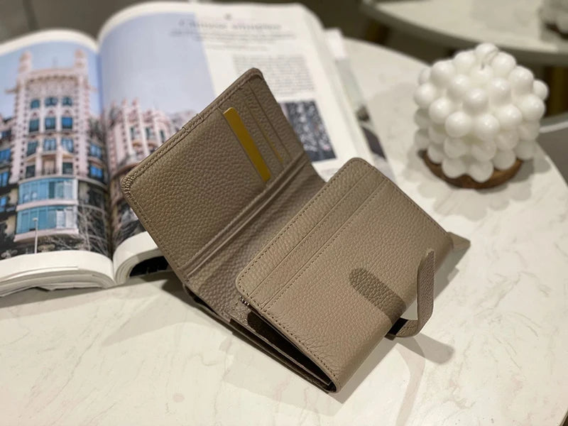 Women's	Wallets Luxury	Designer Genuine Leather Purses for Women Card Holder Wallet with Zipper Coin Pocket Short Billfold