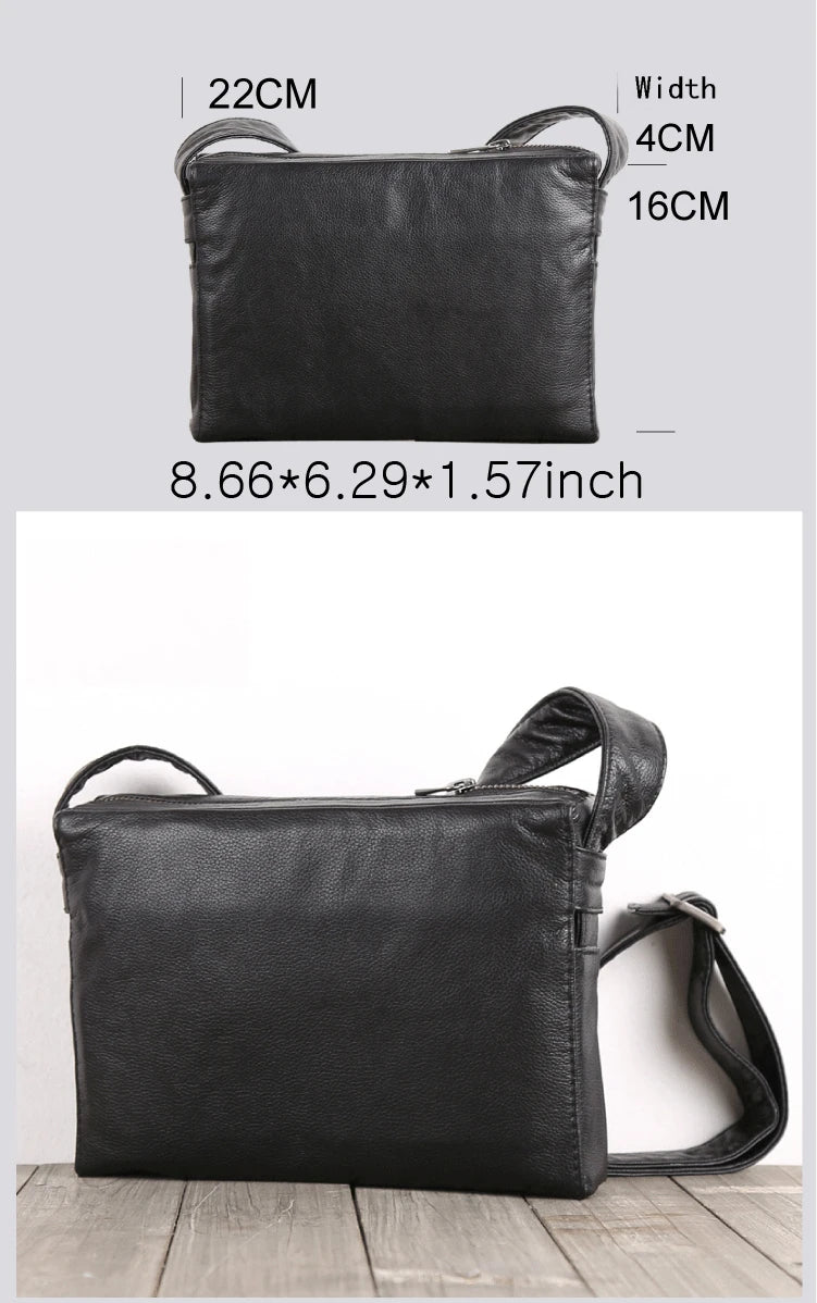 Satchel Men Genuine Leather Luxury Business Shoulder Bag Handmade Crossbody Pack Cowhide Casual Male Messenger Bag