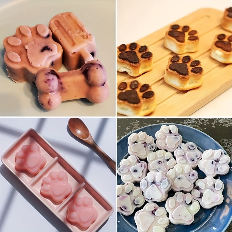 Silicone Mold, Cat Paw, Dog Paw, Bone, Dog Tag, Food Grade Silicone Mold Chocolate, Candy, Jelly, Ice Cubes, Dog Food, Cupcake Baking Mold, Muffin Plate, Kitchen Accessories, Oven Accessories.