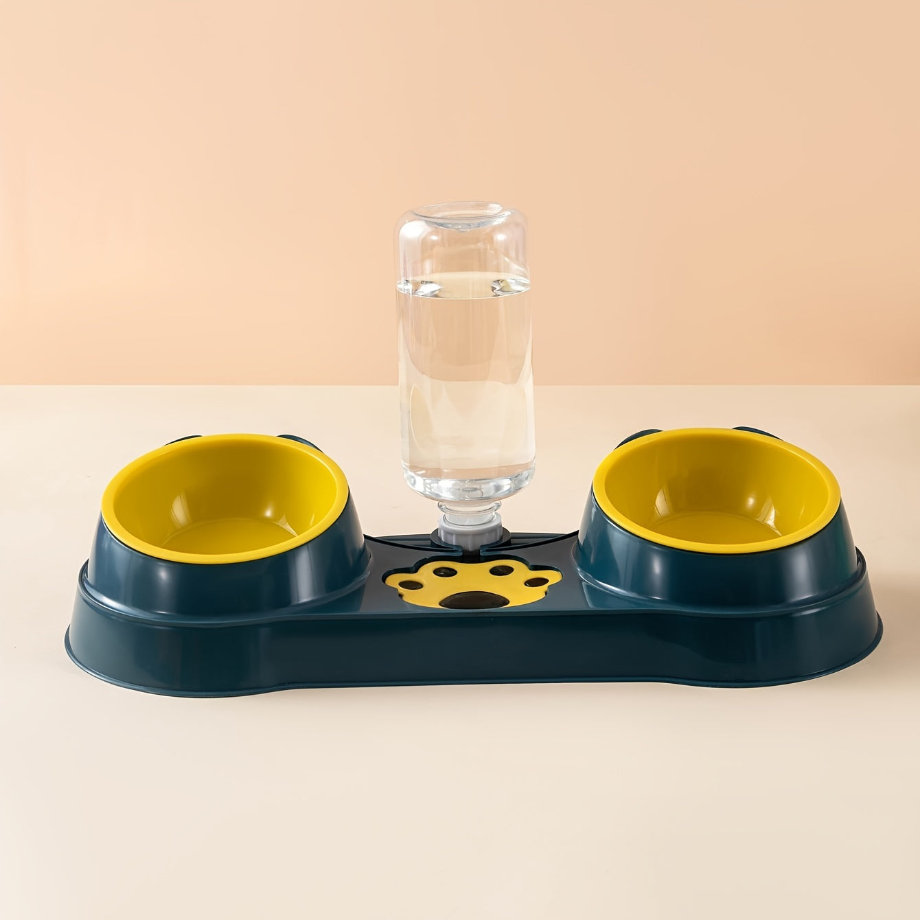 Double Pet Bowl with Automatic Water Feeder, Cat and Dog Food Basin, Drinking Water Cat Supplies