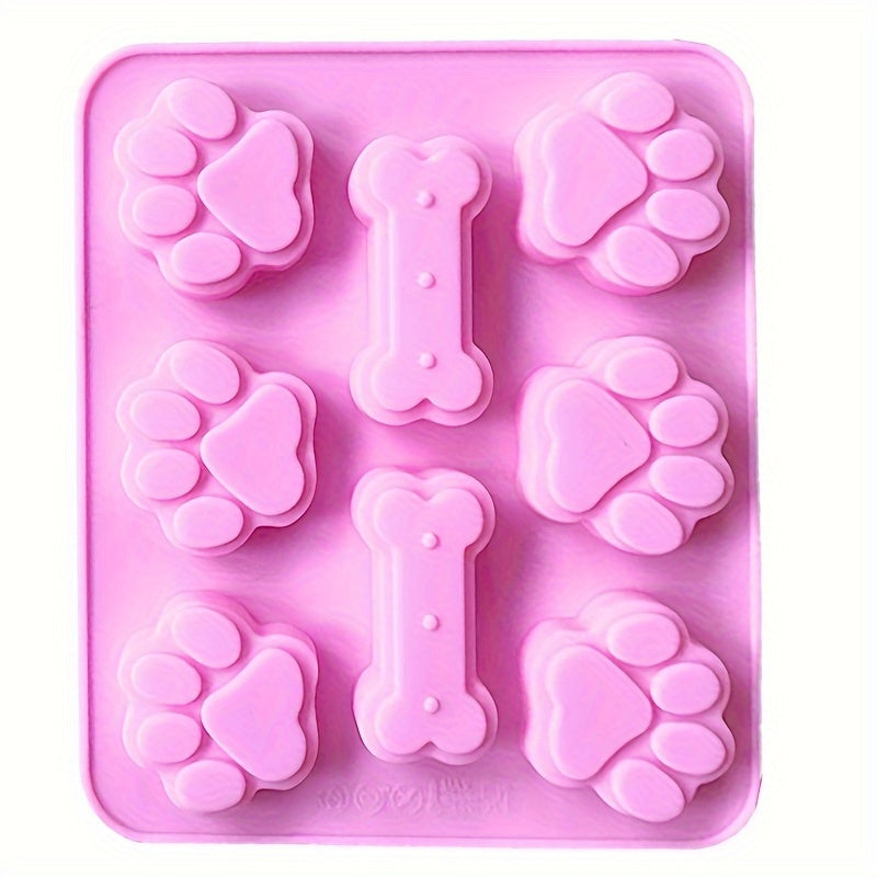 Silicone Mold, Cat Paw, Dog Paw, Bone, Dog Tag, Food Grade Silicone Mold Chocolate, Candy, Jelly, Ice Cubes, Dog Food, Cupcake Baking Mold, Muffin Plate, Kitchen Accessories, Oven Accessories.
