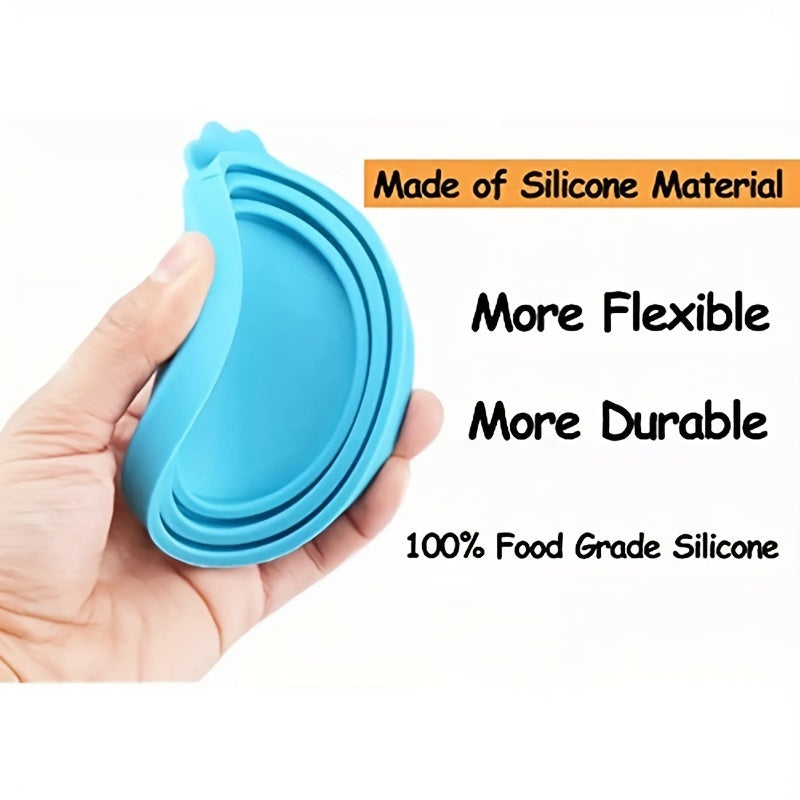 1pc Random Color Silicone Pet Food Can Cover - Moisture-Proof, Easy-to-Clean Round Dog Food Can Lid - Perfect for Feeding & Watering Supplies