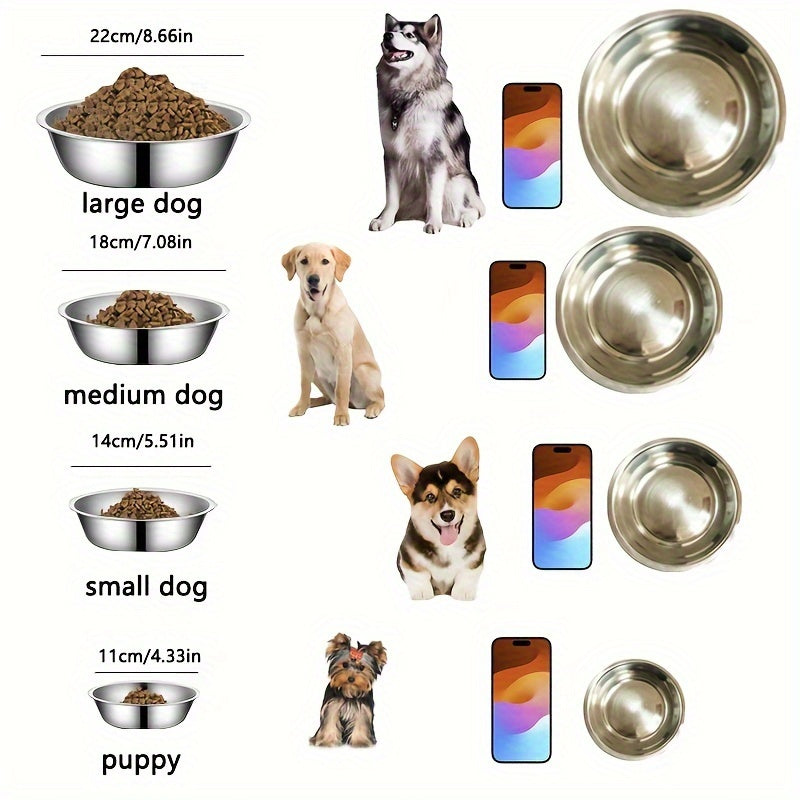 Stainless Steel Durable 1pc Dog Feeder Bowl - Dog Food And Water Bowl