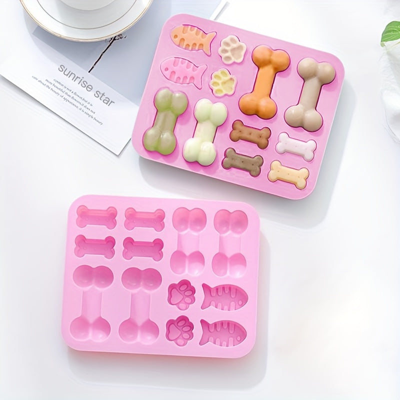Silicone Mold, Cat Paw, Dog Paw, Bone, Dog Tag, Food Grade Silicone Mold Chocolate, Candy, Jelly, Ice Cubes, Dog Food, Cupcake Baking Mold, Muffin Plate, Kitchen Accessories, Oven Accessories.