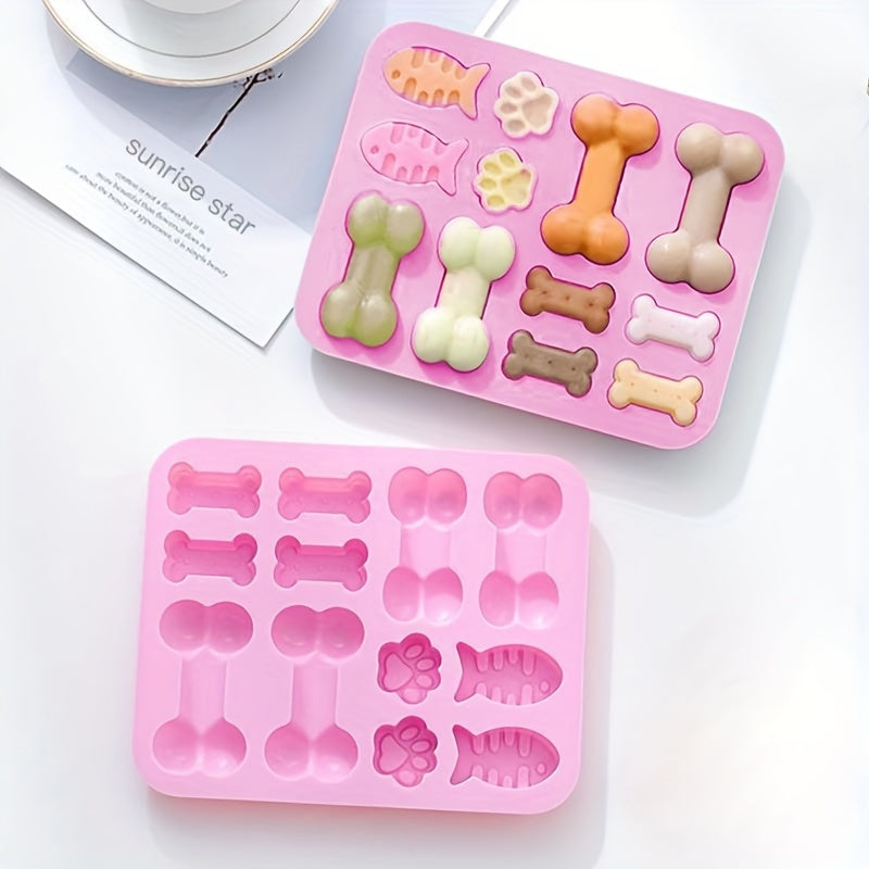 Silicone Mold, Cat Paw, Dog Paw, Bone, Dog Tag, Food Grade Silicone Mold Chocolate, Candy, Jelly, Ice Cubes, Dog Food, Cupcake Baking Mold, Muffin Plate, Kitchen Accessories, Oven Accessories.