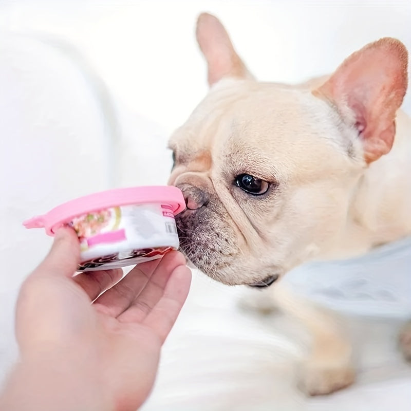 1pc Random Color Silicone Pet Food Can Cover - Moisture-Proof, Easy-to-Clean Round Dog Food Can Lid - Perfect for Feeding & Watering Supplies