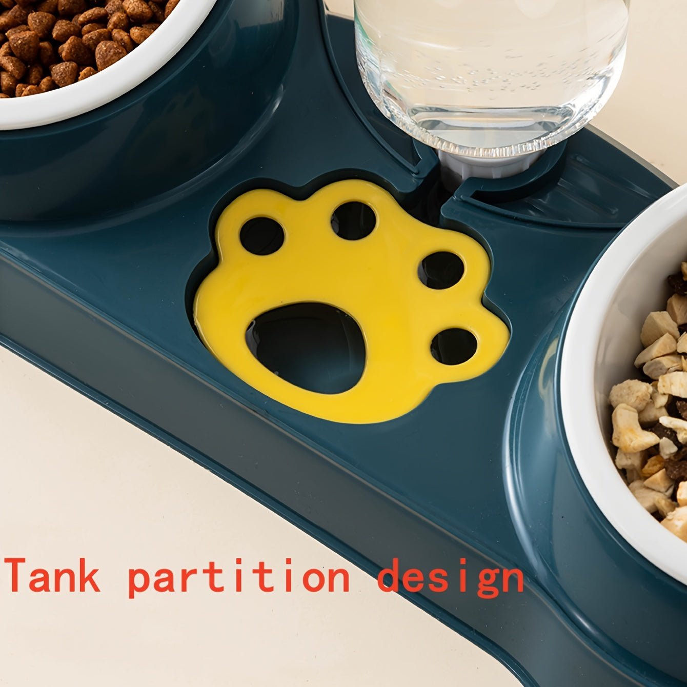 Double Pet Bowl with Automatic Water Feeder, Cat and Dog Food Basin, Drinking Water Cat Supplies